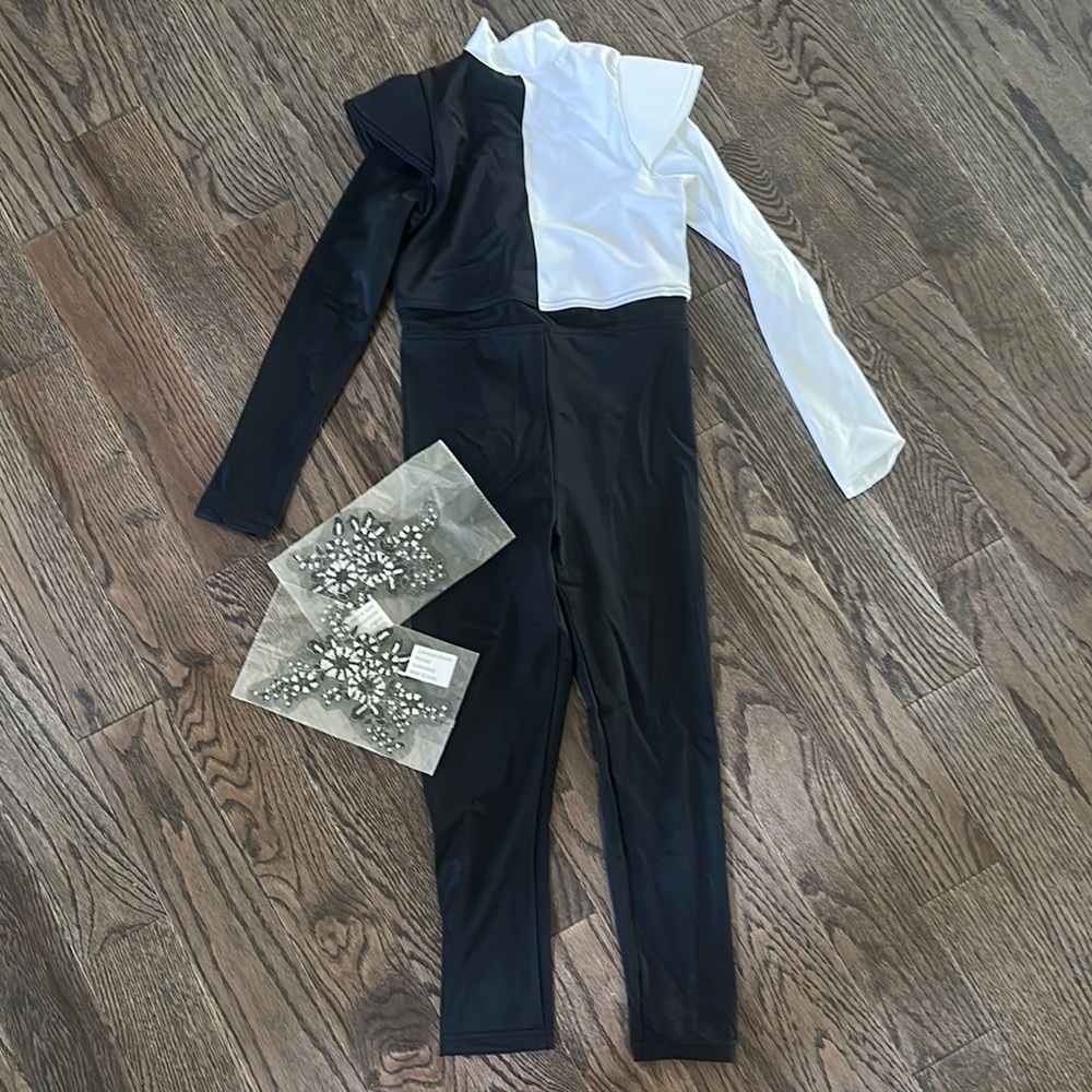 Weissman Black and White Dance Costume Jumpsuit